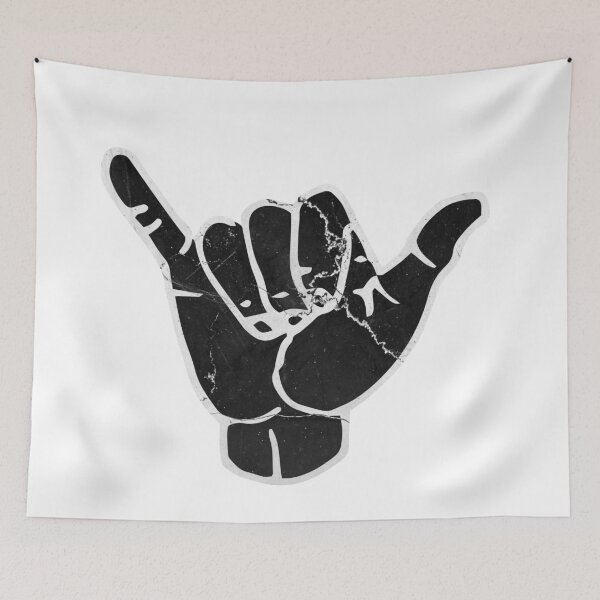 Item preview, Hang Loose - Cowabunga Hands, Black Marble designed and sold by cadinera.