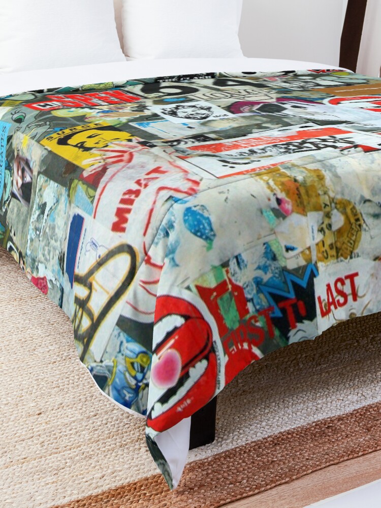 Alternate view of Collages and graffiti Comforter