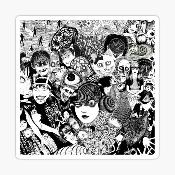 junji ito collage Sticker