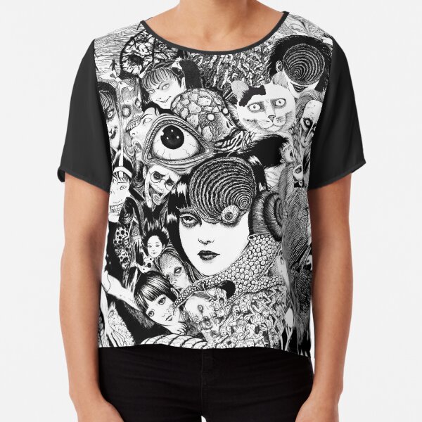 junji ito collage Chiffon Top
