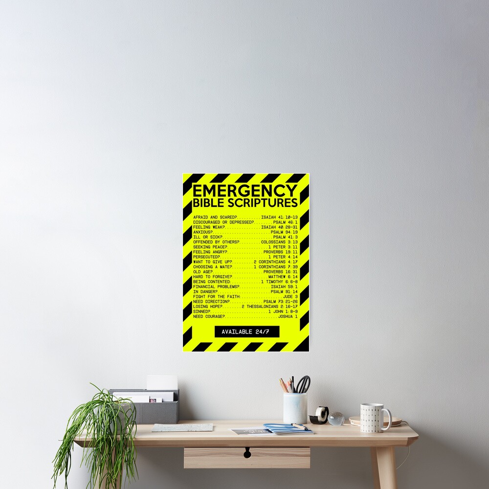 emergency bible scriptures numbers new and improved poster by