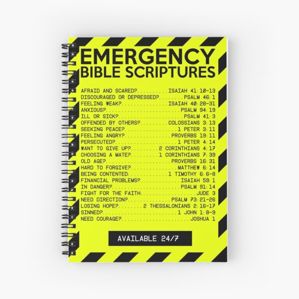 Emergency Bible Scriptures Numbers (New and Improved) Spiral Notebook