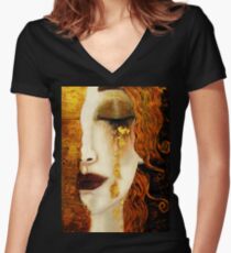 Klimt Golden Tears Women's Fitted V-Neck T-Shirt