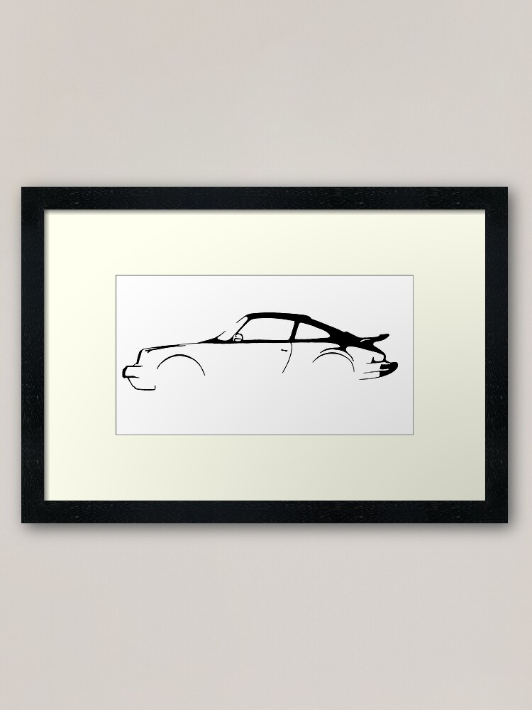 Porsche 911 Silhouette Framed Art Print By Drivetribe Redbubble