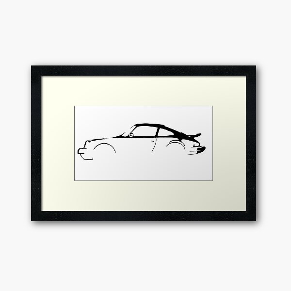Porsche 911 Silhouette Framed Art Print