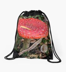 Red Spotted Mushroom Drawstring Bag