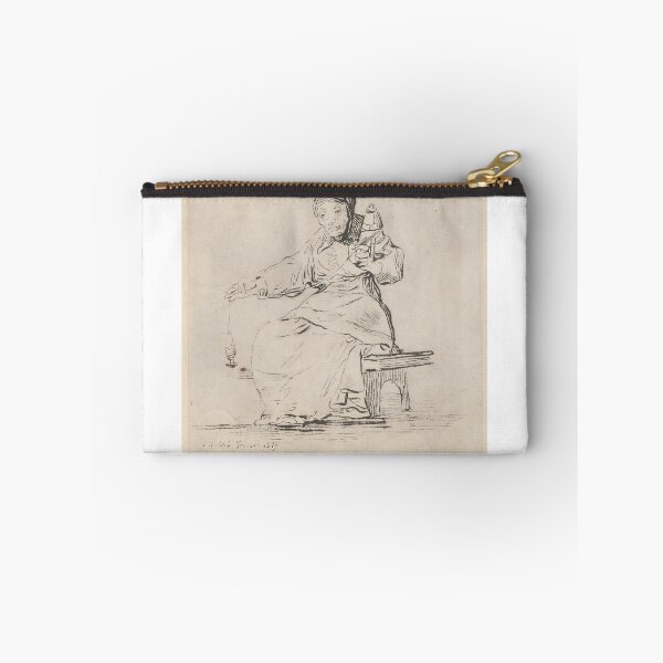 Item preview, An old woman spinning, spindle in her right hand, distaff in her left designed and sold by guagamela617.