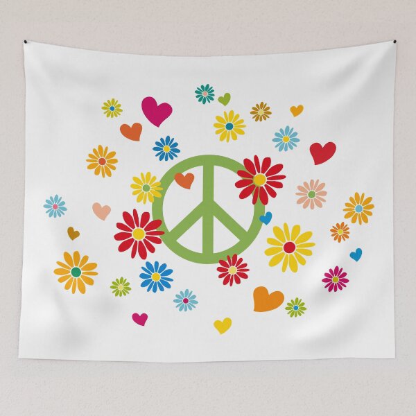 Item preview, Peace sign peace flowers blossoms hearts designed and sold by Helen-Storm.