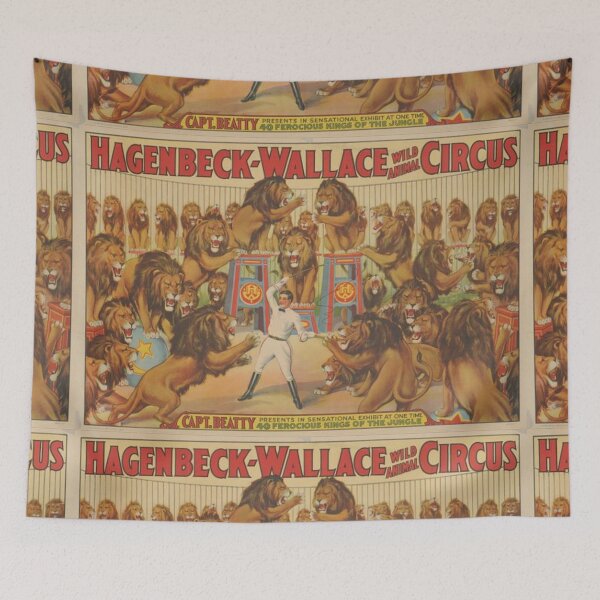 Item preview, Vintage Lion Tamer Circus Poater designed and sold by Vintage Designs +.