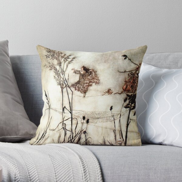Dancing Fairy - Peter Pan at Kensington Park - Arthur Rackham Throw Pillow