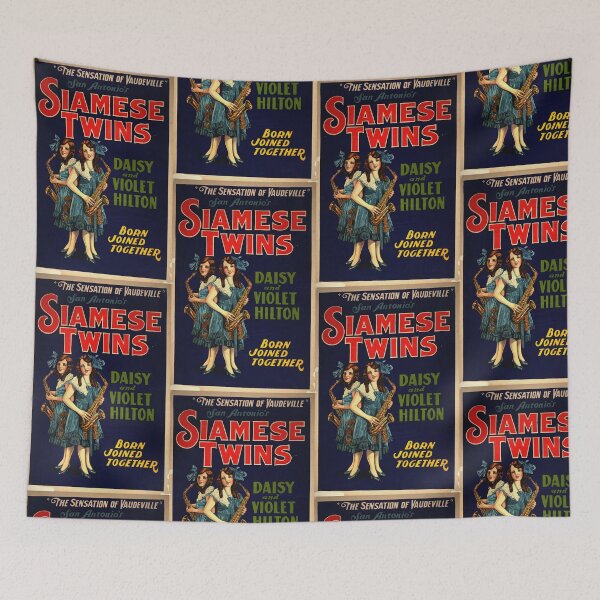 Item preview, Siamese Twins vintage Circus sideshow poster designed and sold by Vintage Designs +.