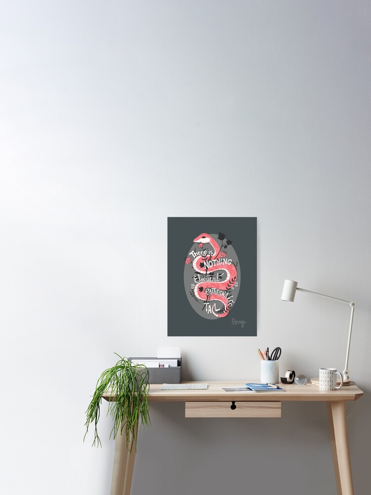 Poster Il N Y A Rien D Aussi Eloquent Que La Queue D Un Serpent A Sonnettes Citation Inspirante Conception De La Main Avec Decoration Proverbe Amerindien Illustration Vectorielle Par Bluelela Redbubble