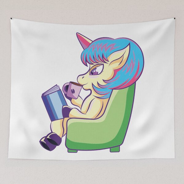Item preview, Book & Coffee Lover Unicorn designed and sold by gr3gg.
