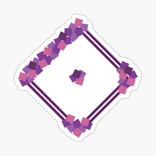 Abstract geometric square print, purple Sticker