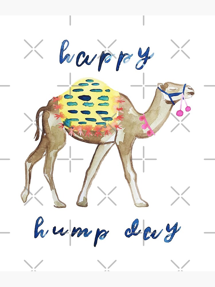happy-hump-day-camel-framed-art-print-by-thepreppyartist-redbubble