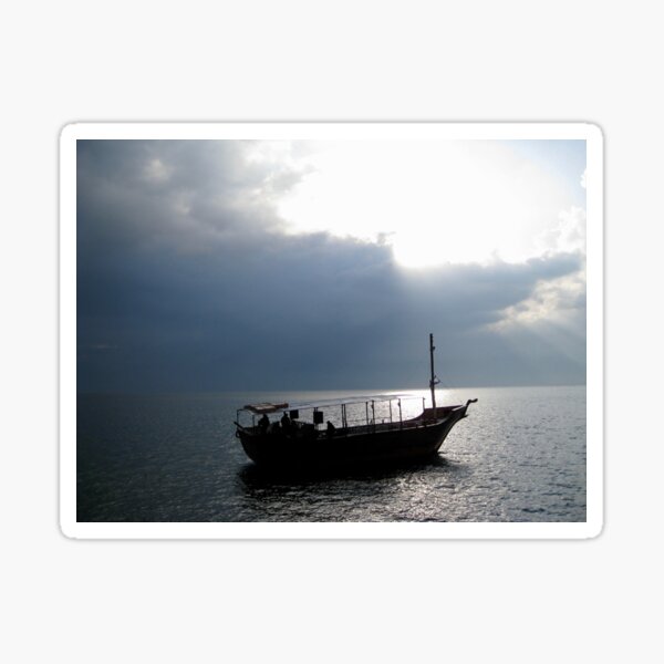 Boat on Sea of Galilee, Israel Sticker