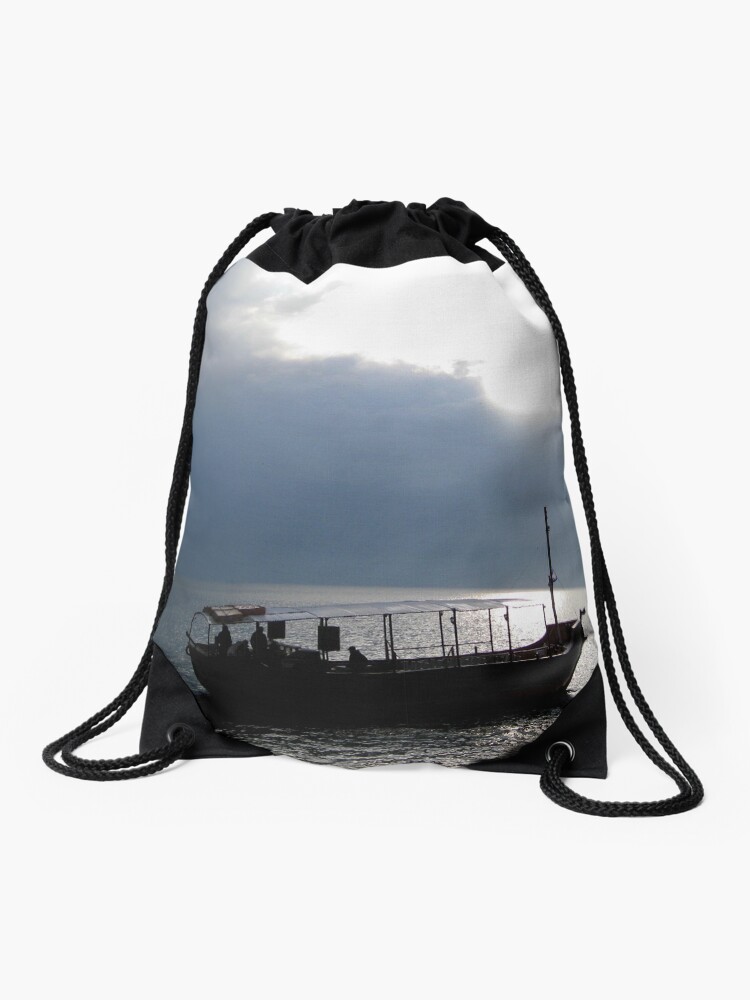 Drawstring Backpack Sailboats Sea Shoulder Bags