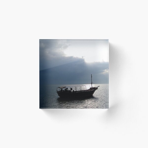 Boat on Sea of Galilee, Israel Acrylic Block