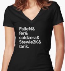 mibr 'Team' White Women's Fitted V-Neck T-Shirt