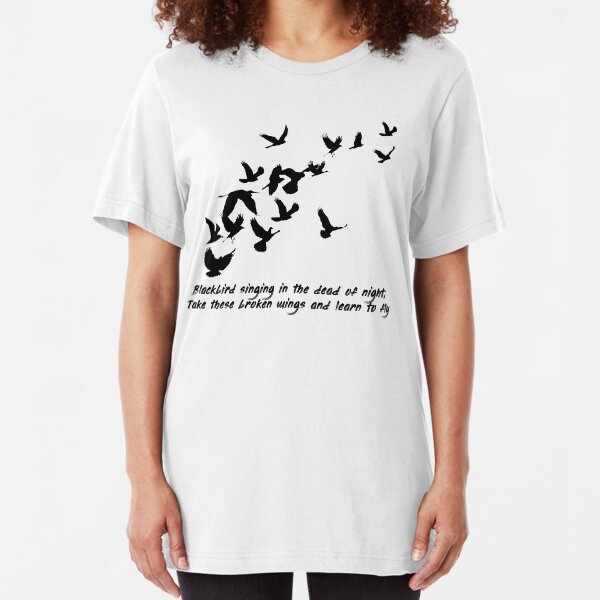 Blackbird, Beatles - Lyrics Slim Fit T-Shirt