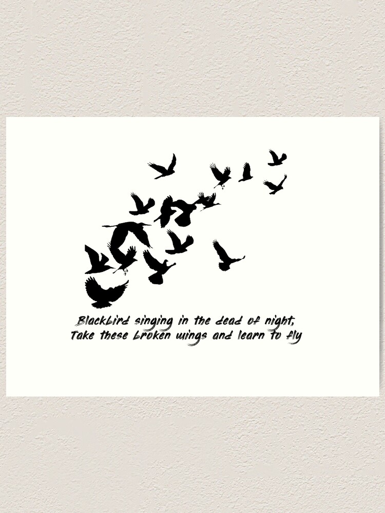 Blackbird Beatles Lyrics Art Print By Fkndka Redbubble