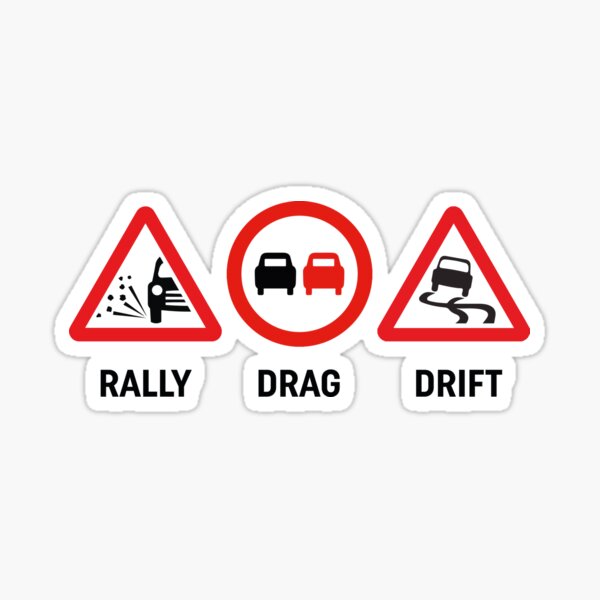 Rally, Drag, Drift sign design Sticker