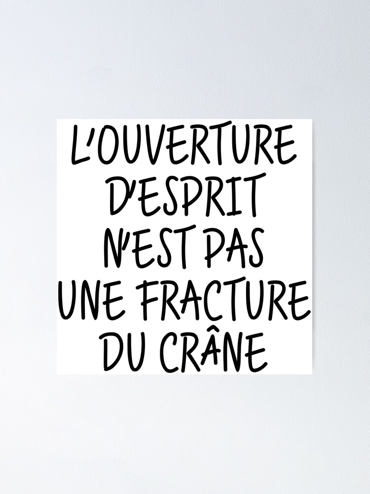 Poster L Ouverture D Esprit N Est Pas Une Fracture Du Crane Par Missdragonfly Redbubble