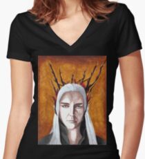Wood Elf King Women's Fitted V-Neck T-Shirt