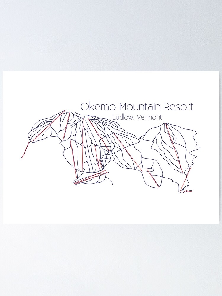 Okemo Trail Map Poster By ChasingGnarnia Redbubble   Fposter,small,wall Texture,product,750x1000 