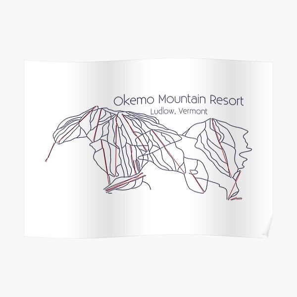 Okemo Trail Map Poster By ChasingGnarnia Redbubble   Poster,504x498,f8f8f8 Pad,600x600,f8f8f8 