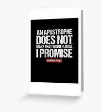Tarjeta de felicitación Apostrophe Make Word Plural English Grammar Teacher camiseta