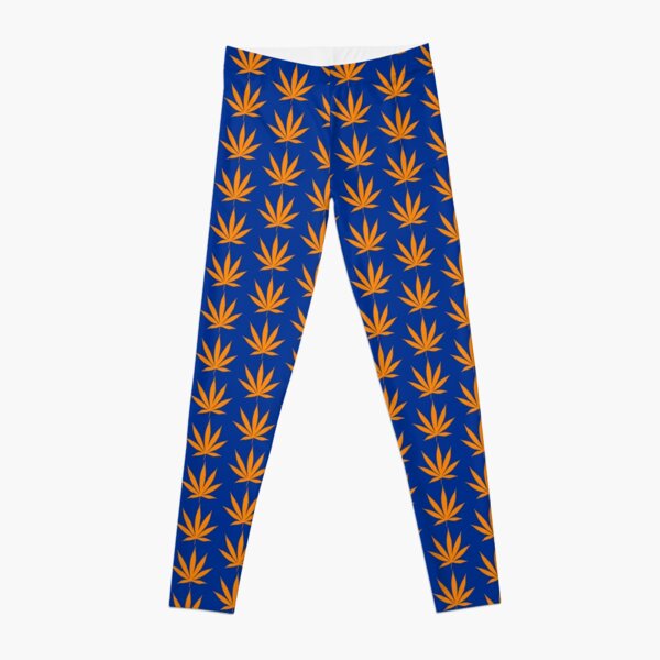 orange and blue weed Leggings