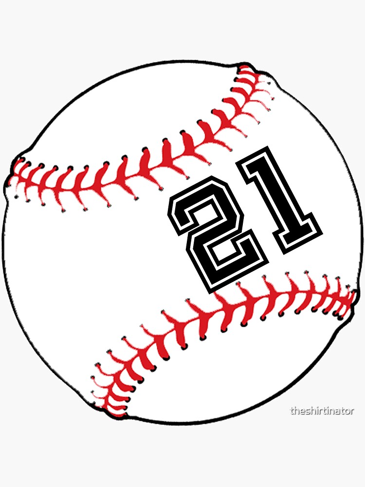 Baseball Player Jersey No 21 Back Number #21 Ball Sport Sticker Gift |  Sticker