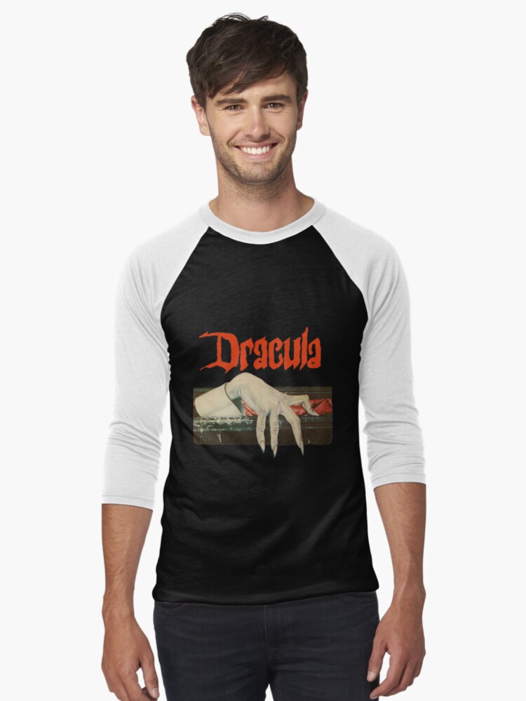 Imagen 1 de 3, Camiseta ¾ estilo béisbol con la obra Vintage Dracula, diseñada y vendida por TorpidNagware.