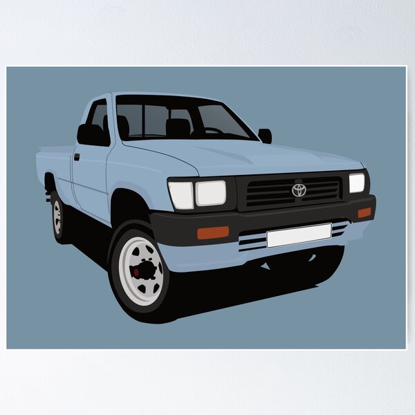 Item preview, Light blue Toyota Hilux pickup truck illustration designed and sold by knappidesign.