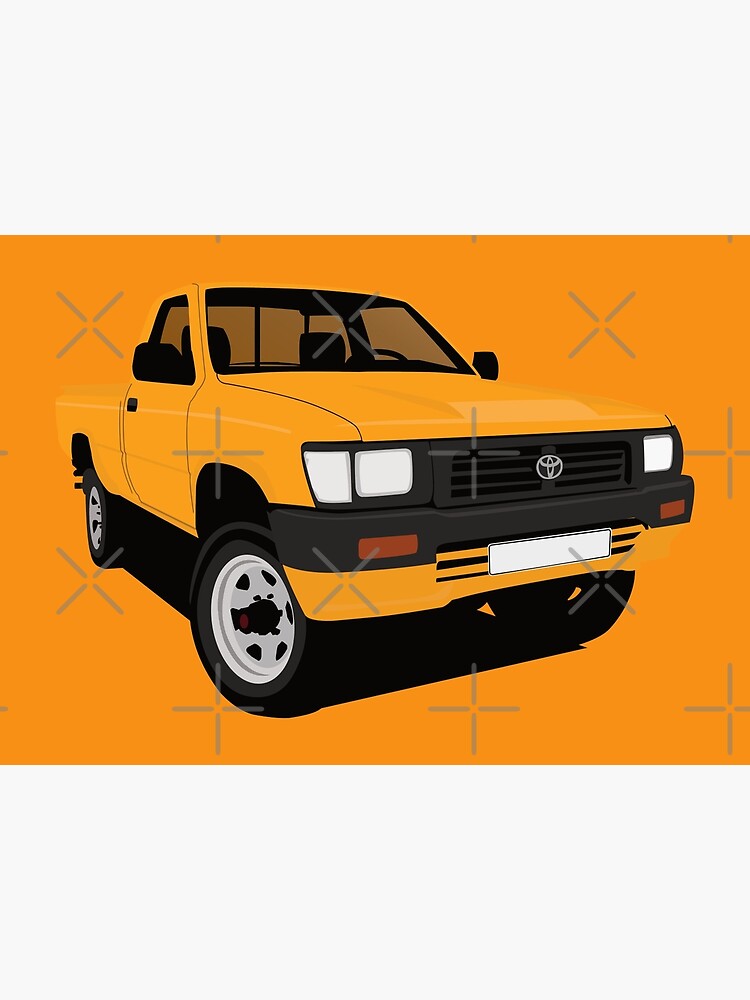 "Orange Toyota Hilux Pickup truck illustration" Poster by knappidesign