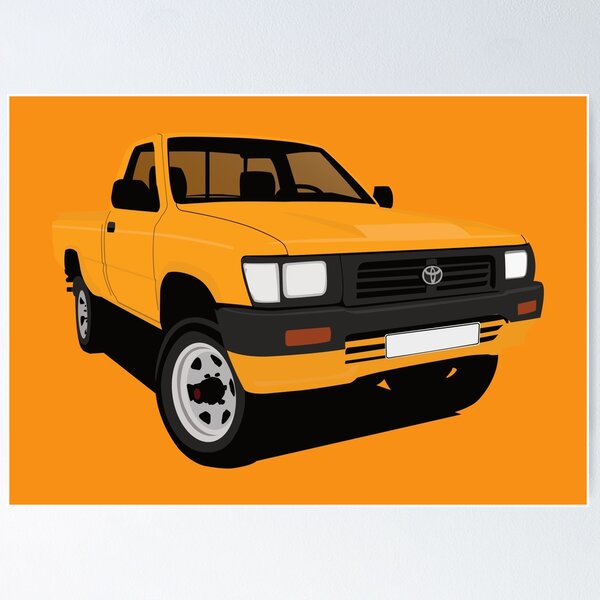 Item preview, Orange Toyota Hilux Pickup truck illustration designed and sold by knappidesign.
