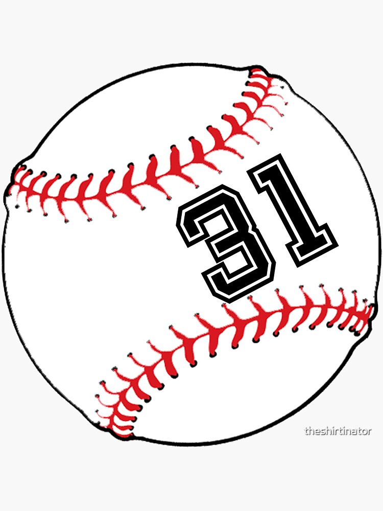 "Baseball Player Jersey No 31 Back Number 31 Ball Sport Sticker Gift