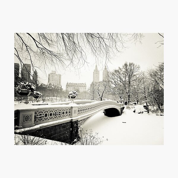 Winter - Central Park - Bow Bridge - New York City Photographic Print