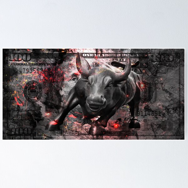 Item preview, Wall Street Charging Bull 100 Dollars Cash designed and sold by SuccessHunters.
