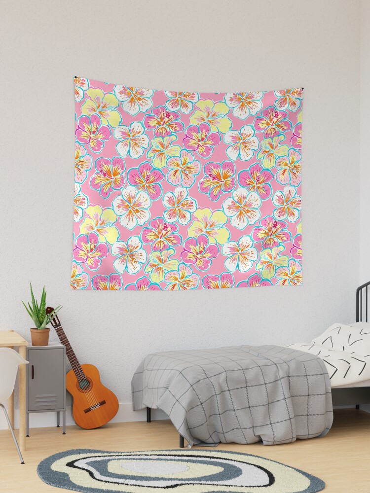 Yellow and pink discount tapestry