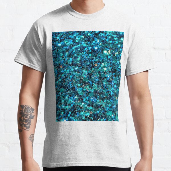 Türkis funkelnde Pailletten Classic T-Shirt