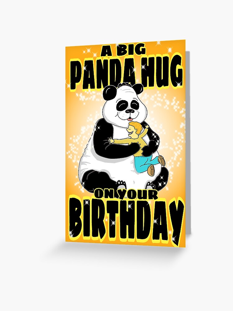 Carte De Vœux Anniversaire Panda Hug Par Loganferret Redbubble