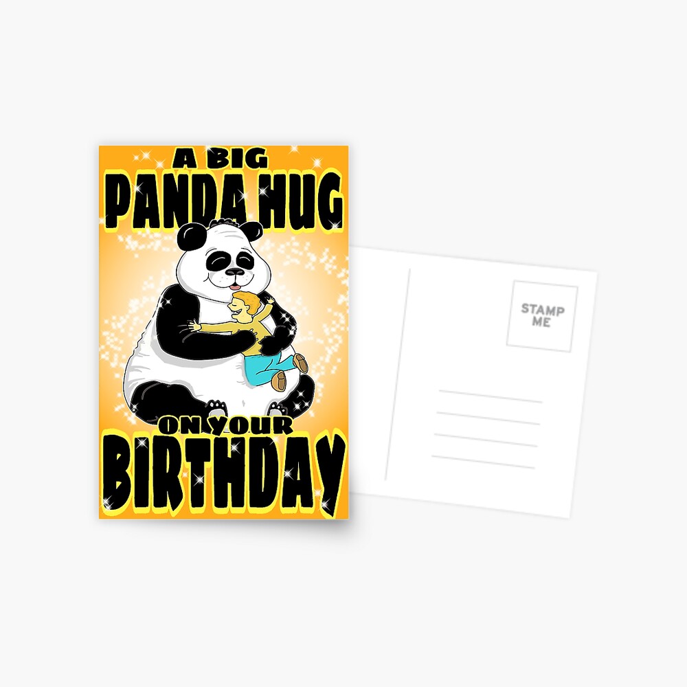 Carte De Vœux Anniversaire Panda Hug Par Loganferret Redbubble