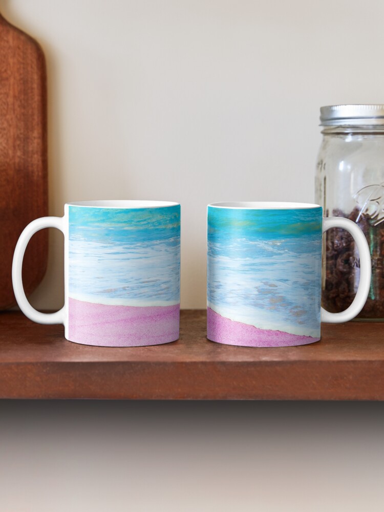 Trendy modern pink blue abstract pattern Coffee Mug by Pink Water