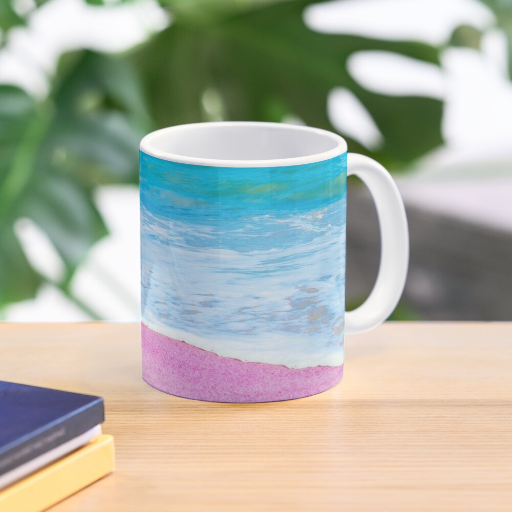 Trendy modern pink blue abstract pattern Coffee Mug by Pink Water