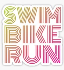 Swim Bike Run, Triathlon design Sticker