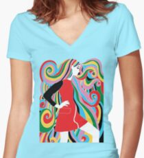 Funky Women's Fitted V-Neck T-Shirt