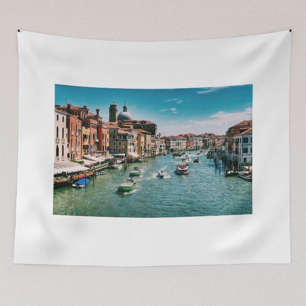 Item preview, Venice Grand Canal boats at the train station in summer  designed and sold by paulmcnam.