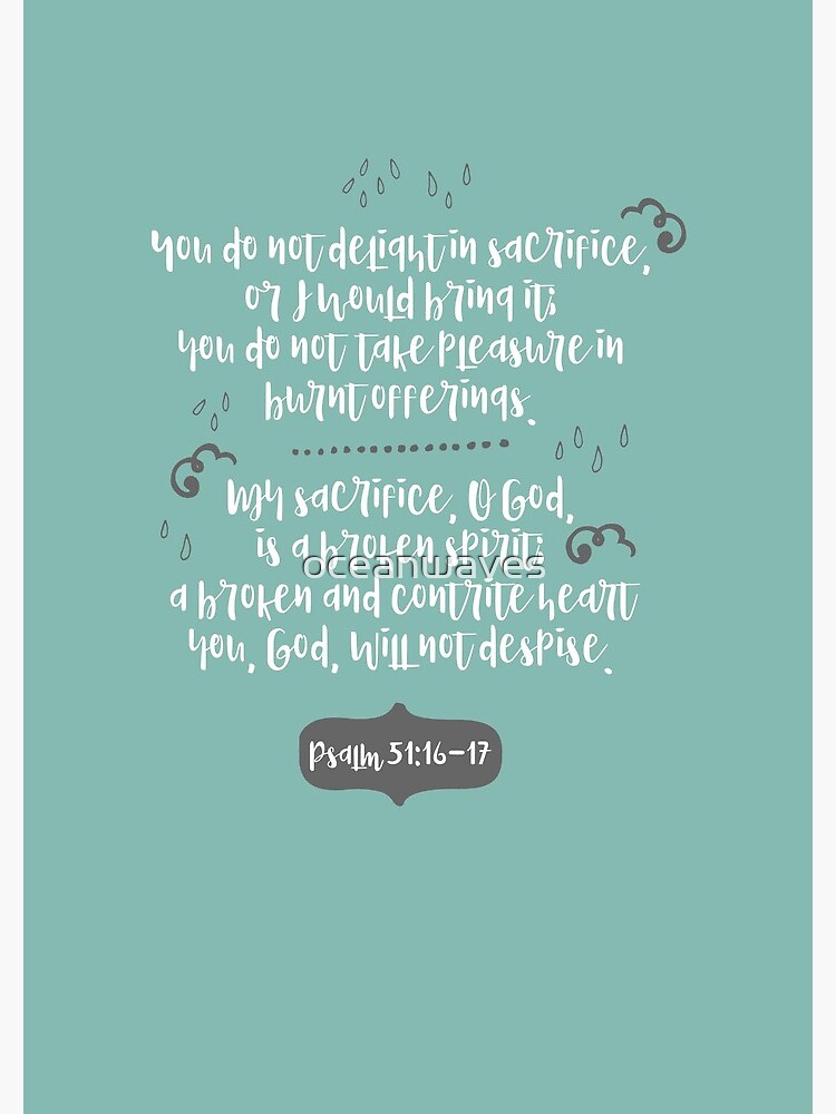  Psalm 51 16 17 Religious Catholic Gift Spiral Notebook For Sale By 